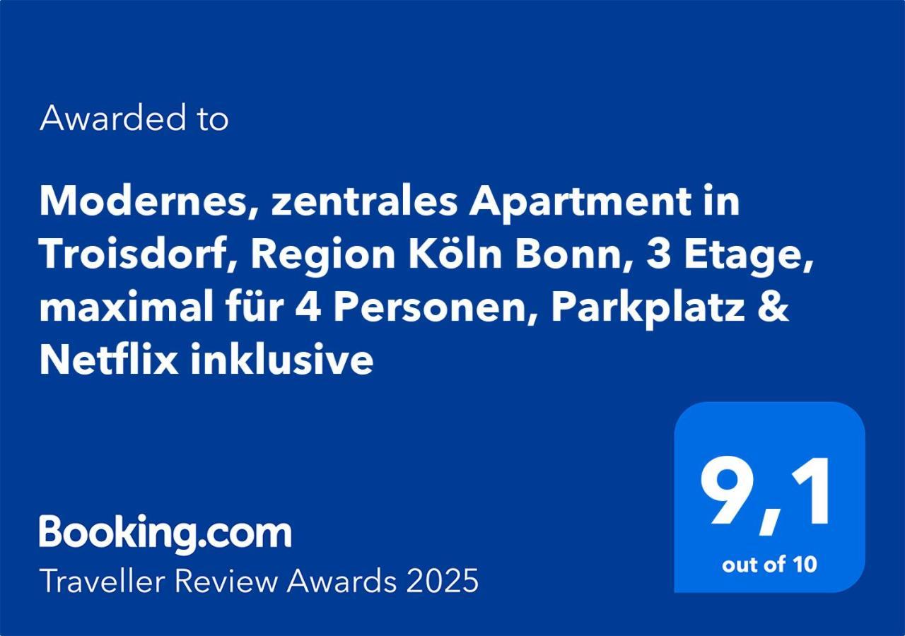 Apartment Modernes, Zentrales In Troisdorf, Region Koeln Bonn, 3 Etage, Maximal Fuer 4 Personen, Parkplatz & Netflix Inklusive *